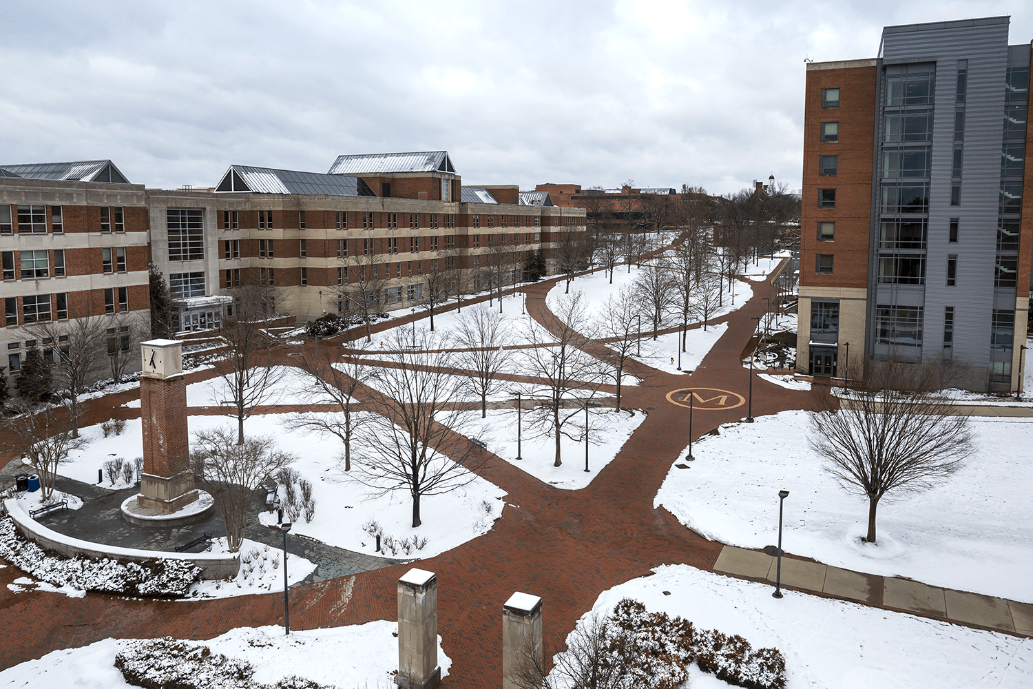 Aerial Photo of plowed walks